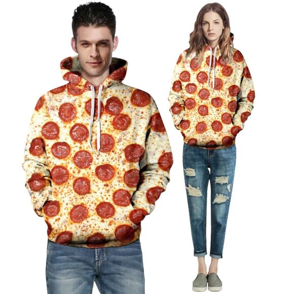 Pepperoni Hoodie Jersey Drawstring Sweatshirt Cosplay Costume Halloween UNISEX - Picture 2 of 11